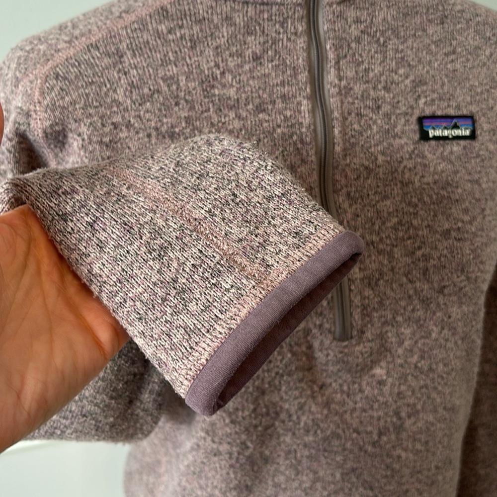 BETTER SWEATER 1/4 ZIP FLEECE PULLOVER Stormy Mauve Size Medium - Picture 6 of 13